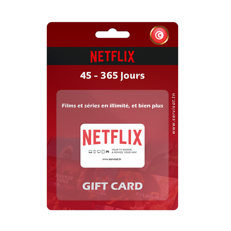 Carte Netflix – Abonnement | Code Officiel | Netflix Tunisie